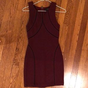 Sanctuary burgundy dress with black details